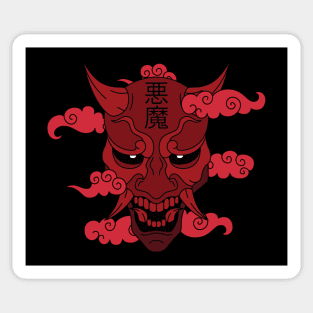 Japan Oni Mask Red Sticker